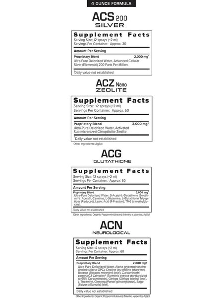 Results RNA, Ultimate Immune Support Extra Strength (ACS 200, ACZ Nano, ACG Glutathione, & ACN Neuro), 4 fl oz Spray Bottles