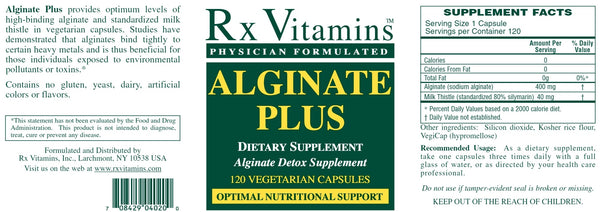 Rx Vitamins, Alginate Plus, 120 Vegetarian Capsules