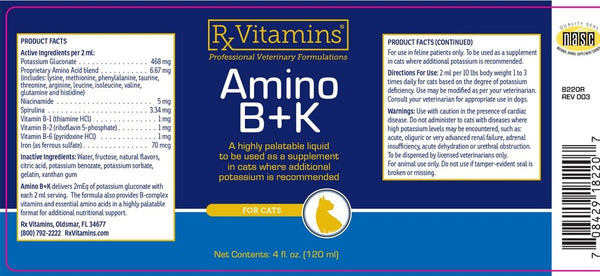 Rx Vitamins for Pets, Amino B+K, 4 fl oz