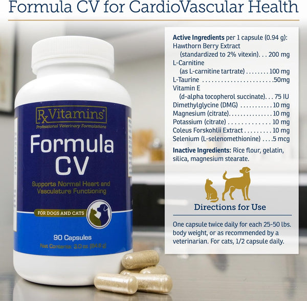 Rx Vitamins for Pets, Formula CV for Dogs & Cats, 90 Capsules