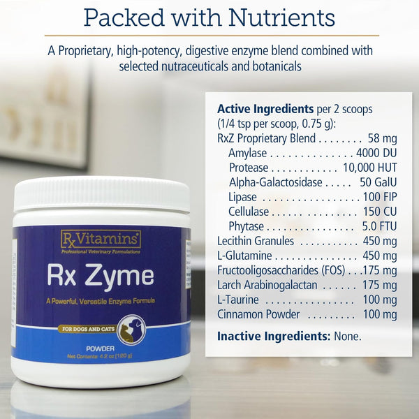 Rx Vitamins for Pets, Rx Zyme, 120 Grams