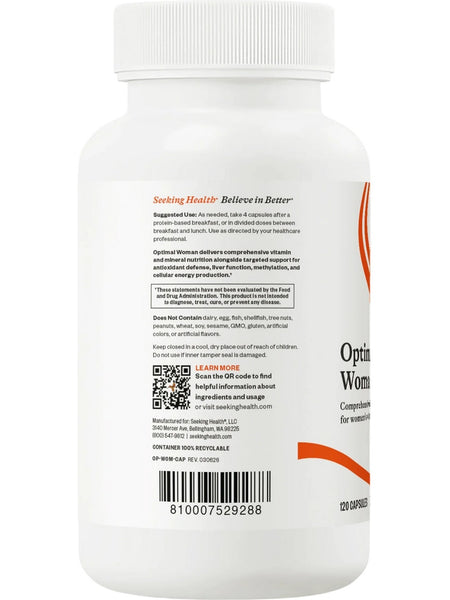 Seeking Health, Optimal Woman, 120 Capsules