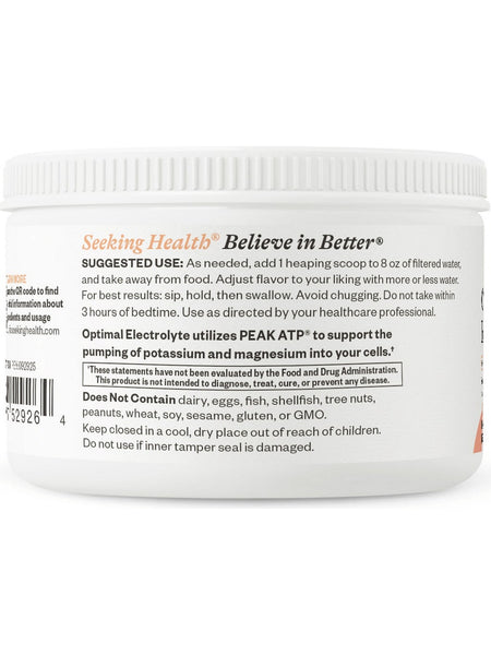 Seeking Health, Optimal Electrolyte, Peach, 6.46 oz