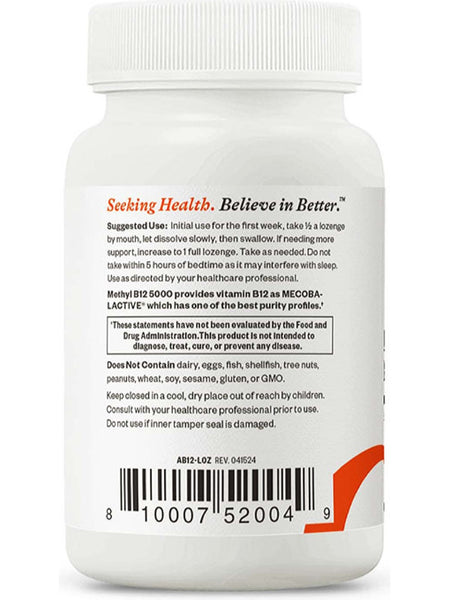 Seeking Health, Methyl B12 5000 (Formerly Active B12 5000), 60 lozenges