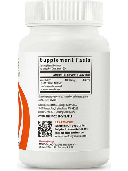 Seeking Health, Methyl B12 1000 (Formerly Active B12 1000), 60 lozenges