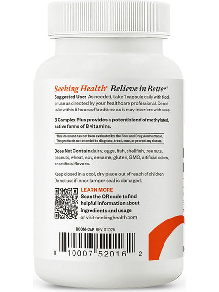 Seeking Health, B Complex Plus with Choline, 100 capsules