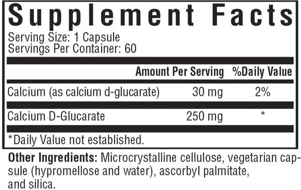 Seeking Health, Calcium D-Glucarate 250 mg, 60 vegetarian capsules