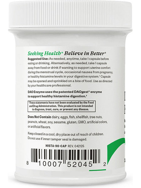 Seeking Health, Dao Enzyme (Formerly Histamine Digest), 90 Capsules