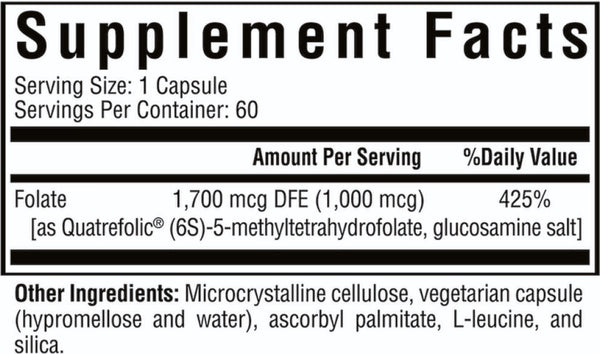 Seeking Health, L-Methylfolate, 1 mg, 60 vegetarian capsules (Formerly L-5-MTHF, 1,700 MCG DFE)