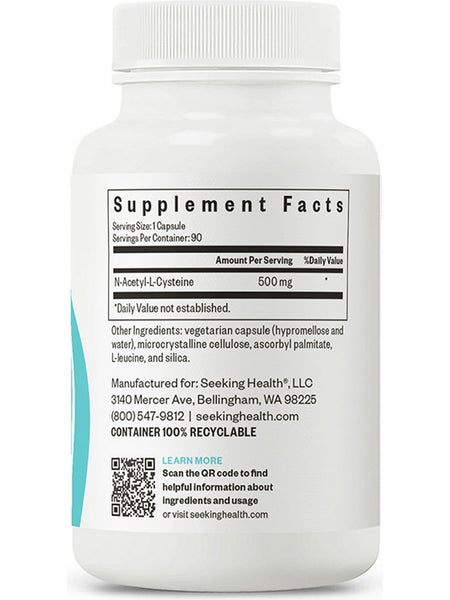 Seeking Health, NAC (N-Acetyl-L-Cysteine), 500mg, 90 Capsules