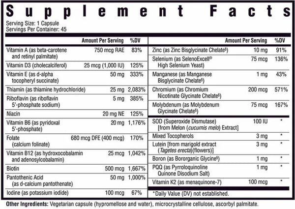 Seeking Health, Multivitamin One MF, 45 vegetarian capsules