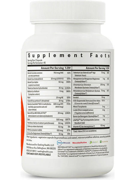 Seeking Health, Multivitamin One, 45 vegetarian capsules