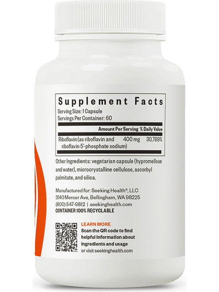 Seeking Health, Riboflavin 400 mg, 60 capsules