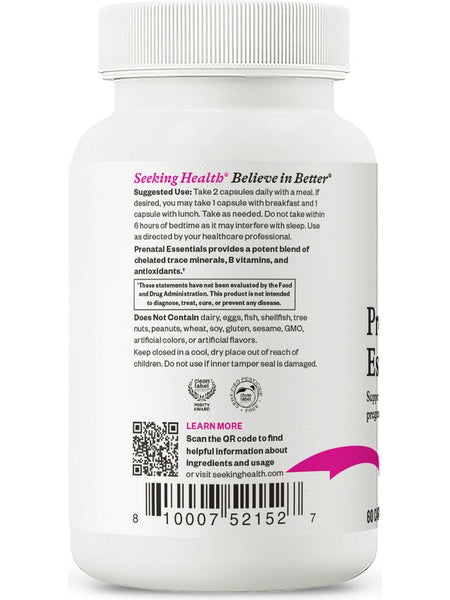 Seeking Health, Prenatal Essentials, 60 Capsules