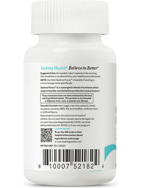 Seeking Health, Optimal Focus, 60 Capsules