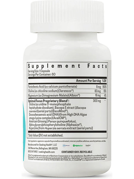 Seeking Health, Optimal Focus, 60 Capsules