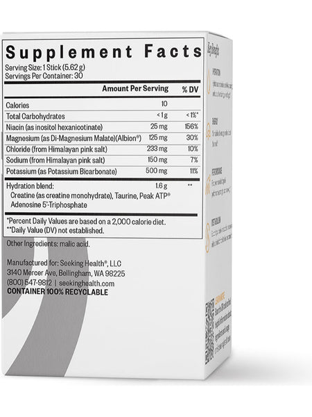 Seeking Health, Optimal Electrolyte Sticks, Seltzer, 30 Sticks