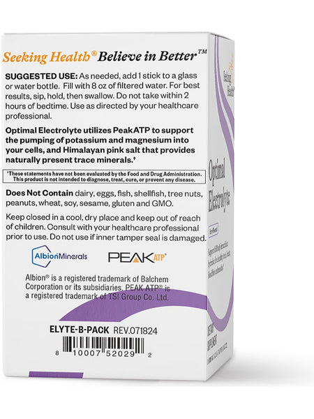 Seeking Health, Optimal Electrolyte Sticks, Berry, 30 Sticks