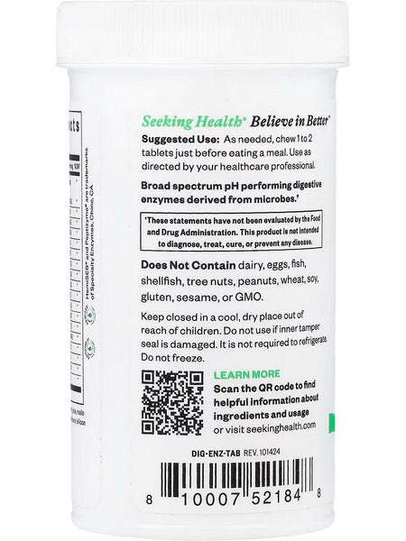 Seeking Health, Digestive Enzymes Chewable, 60 Chewable Tablets