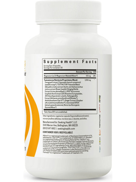 Seeking Health, Testosterone Nutrients, 120 Capsules