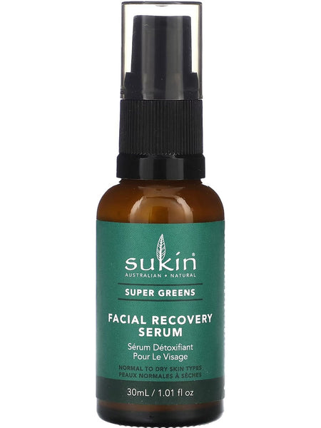 Sukin, Super Greens Facial Recovery Serum, 1.01 fl oz