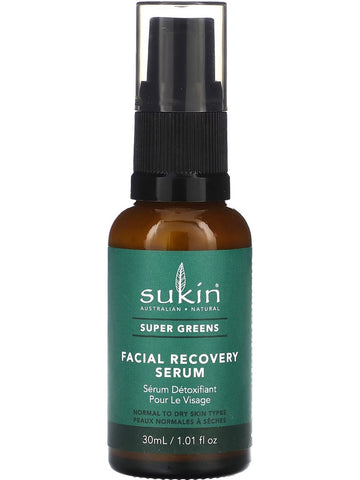 Sukin, Super Greens Facial Recovery Serum, 1.01 fl oz