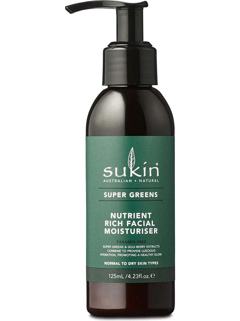 Sukin, Super Greens Nutrient Rich Facial Moisturiser, 4.23 fl oz