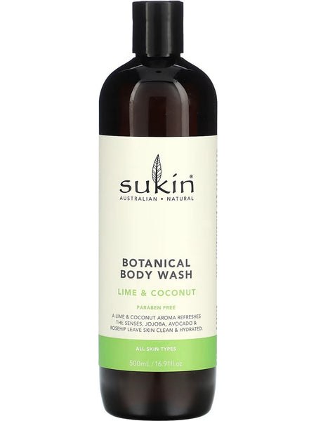 Sukin, Botanical Body Wash Lime & Coconut, 16.91 fl oz