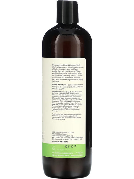 Sukin, Botanical Body Wash Lime & Coconut, 16.91 fl oz