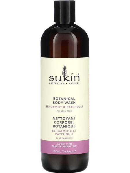Sukin, Botanical Body Wash Bergamot and Patchouli, 16.9 fl oz