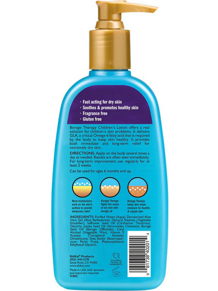 ShiKai, Borage Therapy Children's Lotion, Fragrance Free, 8 fl oz