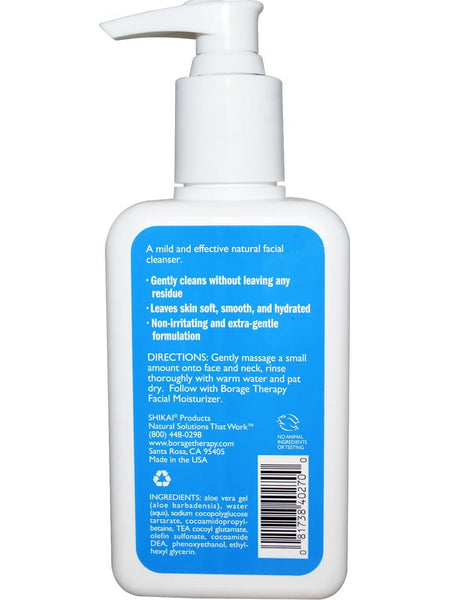 ShiKai, Borage Therapy Facial Cleanser Mild & Soap Free, 6 fl oz