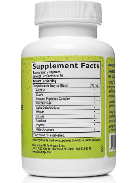 Smidge, Digestive Enzymes, 120 Capsules