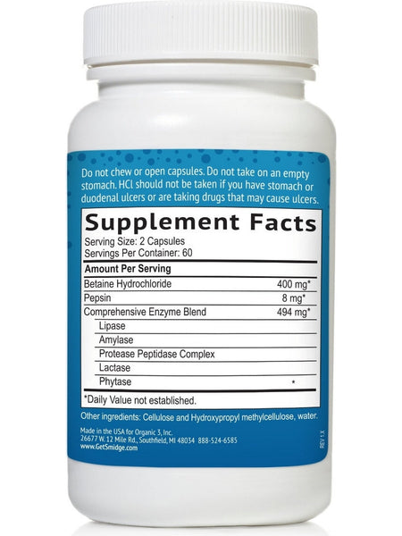 Smidge, HCl + Enzymes, 120 Capsules