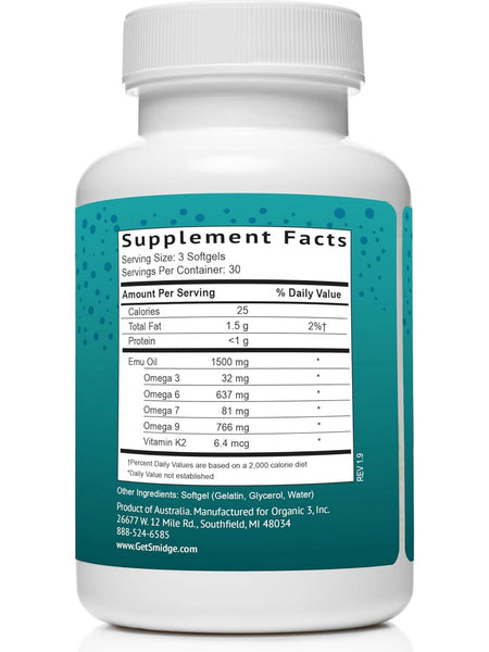 Smidge, Australian Emu Oil, 90 Softgels