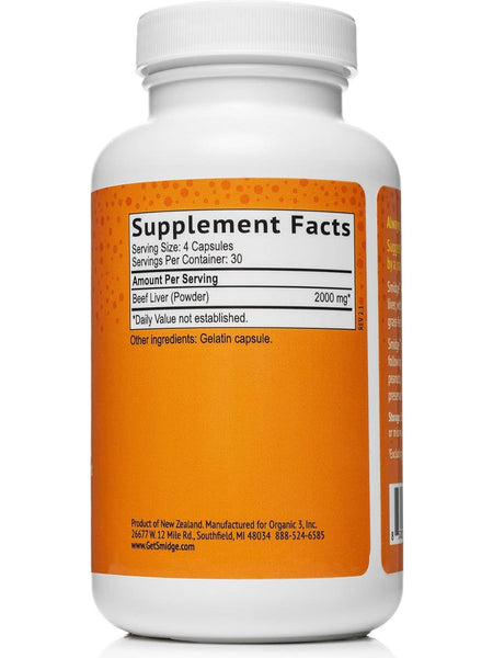 Smidge, Beef Liver, 120 Capsules