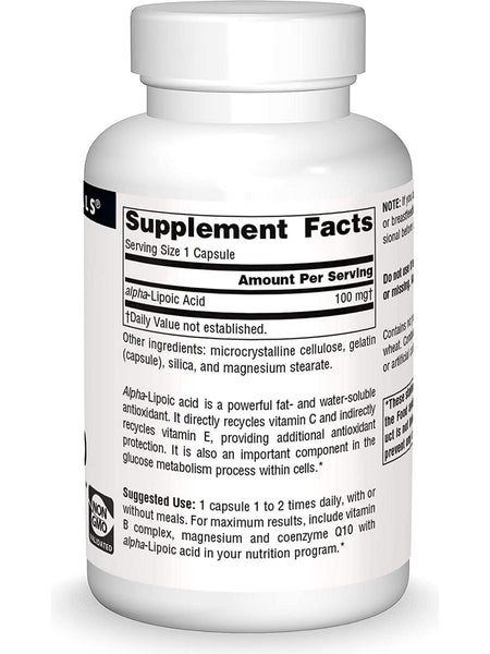 Source Naturals, Alpha Lipoic Acid 100 mg, 60 tablets