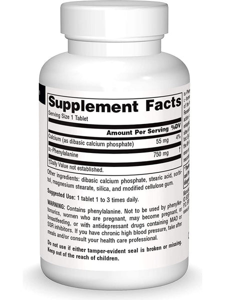 Source Naturals, DLPA DL-Phenylalanine 750 mg, 30 tablets