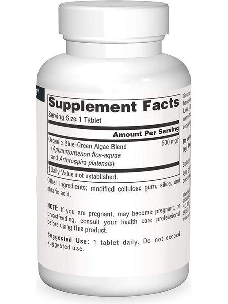 Source Naturals, Blue-Green Algae, Freeze Dried 500 mg, 50 tablets