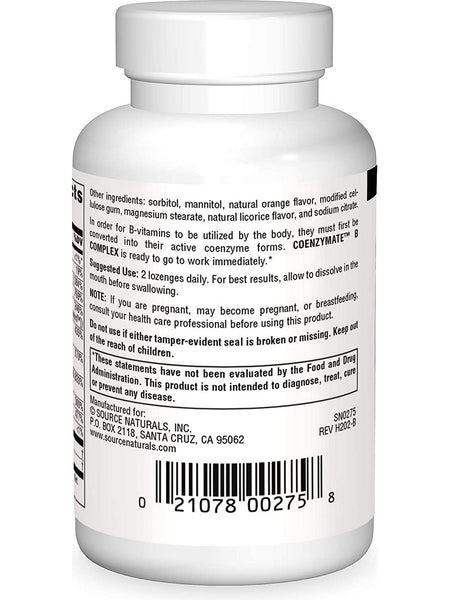 Source Naturals, Coenzymate Vitamin B Complex, Orange, 60 Lozenges