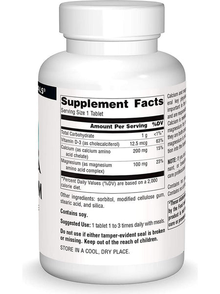 Source Naturals, Calcium & Magnesium, Amino Acid Chelate with Vitamin D-3 300 mg, 100 tablets