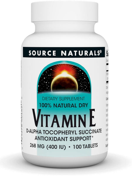 Source Naturals, Vitamin E d-alpha Tocopherol 400 IU Succinate, 100 ct