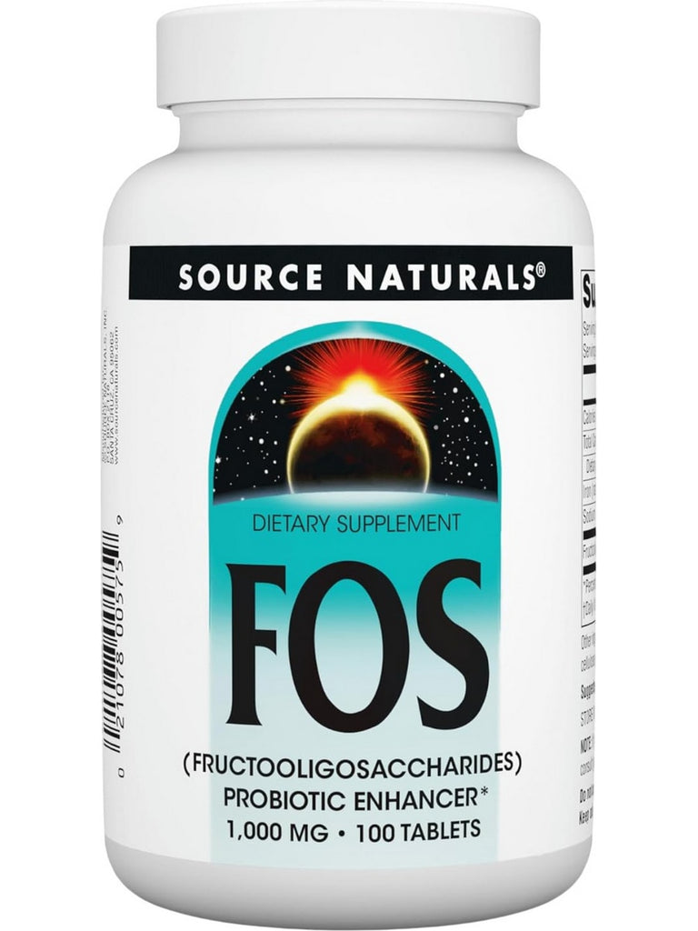 Source Naturals, FOS Fructooligosaccharides, 1000mg, 100 Tablets