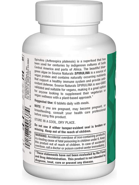 Source Naturals, Spirulina 500 mg, 100 tablets