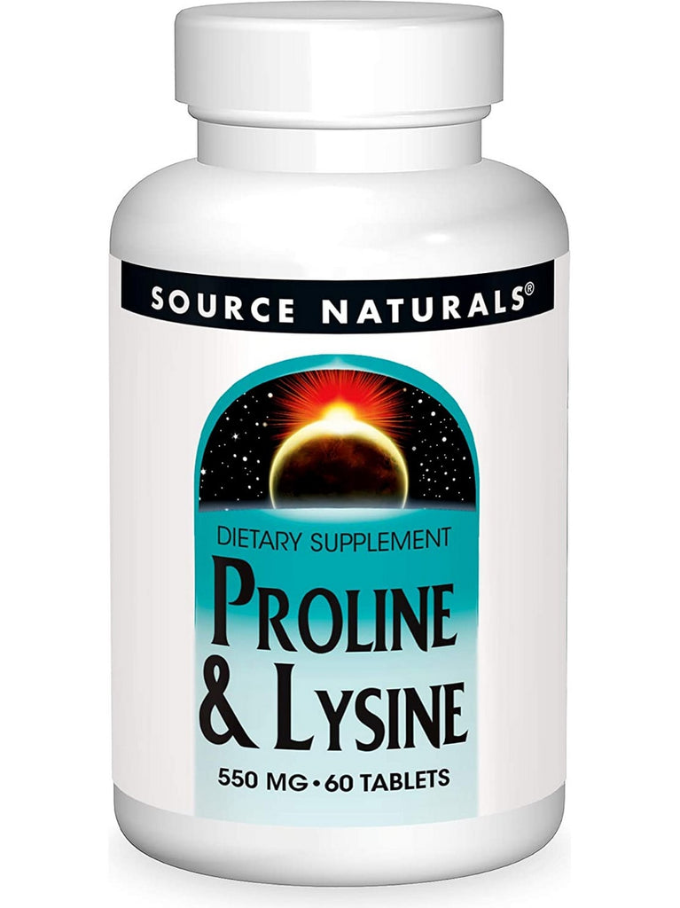 Source Naturals, Proline & Lysine 550 mg, 60 tablets