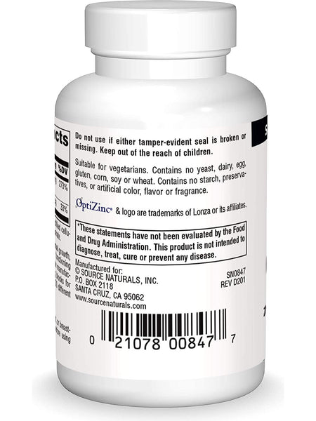 Source Naturals, OptiZinc, 30mg, 60 ct