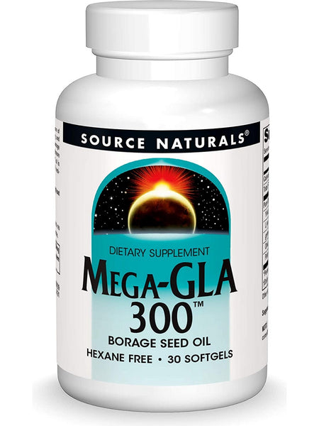 Source Naturals, Mega-GLA 300™ Borage Seed Oil, 30 softgels