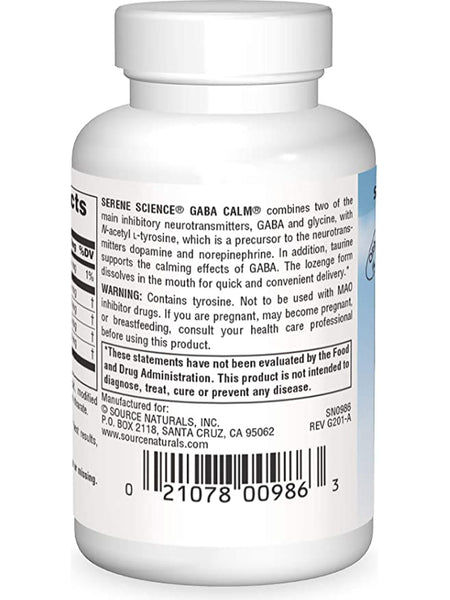 Source Naturals, Serene Science® GABA Calm Mind Orange, 30 lozenges