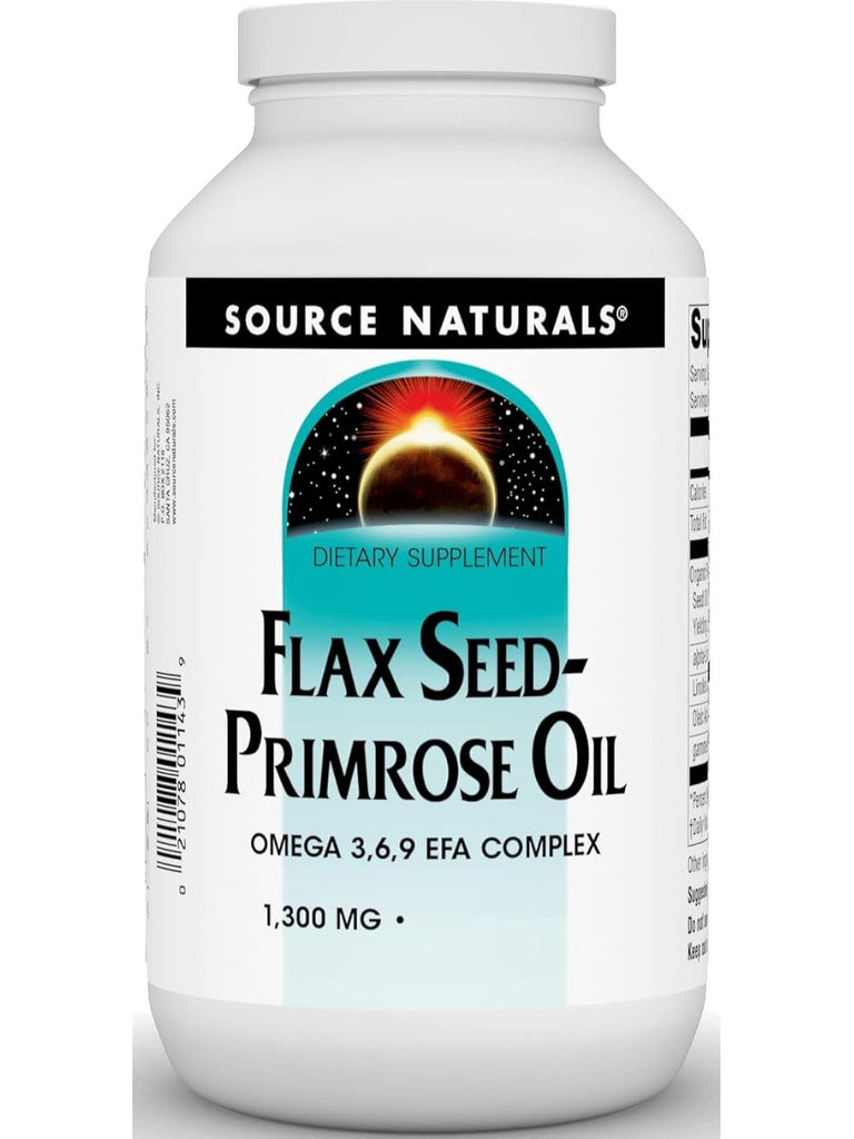 Source Naturals, Flax Seed-Primrose Oil, 1300mg, 90 softgels