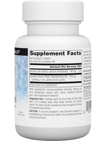 Source Naturals, Swedish Flower Pollen Extract, 90 Tablets